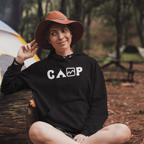 This cozy and comfortable Camping hoodie is the ultimate must-have for anyone who loves the great outdoors.